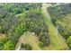 Picturesque aerial view of wooded acreage, highlighting the natural beauty and secluded location at 2723 New Sharon Church Rd, Hillsborough, NC 27278