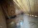 Unfinished attic with exposed rafters, a plywood subfloor, and electrical wiring. Plenty of potential at 4905 Hidden Pasture Way, Zebulon, NC 27597