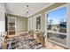Sunlit office with hardwood floors and two armchairs at 9009 Meadow Pointe Ct, Wake Forest, NC 27587