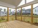 Relaxing screened porch providing views of the beautifully landscaped backyard at 1721 Grassy Falls Ln, Wendell, NC 27591