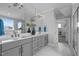 Bathroom features double vanity and door to private room at 110 Summerlin Dr, Clayton, NC 27527