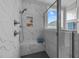 Large shower with bench and tile surround at 110 Summerlin Dr, Clayton, NC 27527