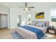 Staged bedroom featuring a stylish bed and furniture, creating an inviting space at 3402 St Barts Pl, Mebane, NC 27302