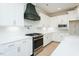 Modern kitchen featuring white cabinets, quartz countertops and stainless steel appliances at 3402 St Barts Pl, Mebane, NC 27302