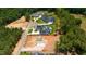 Aerial view of multiple homes under construction in an upscale residential neighborhood at 4813 Parker Meadow Dr, Raleigh, NC 27614
