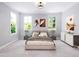 Inviting bedroom with carpet, bright windows, and stylish furniture at 154 Colonial Trail Ct, Pittsboro, NC 27312
