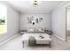 Large bedroom featuring a sitting bench and art decor at 154 Colonial Trail Ct, Pittsboro, NC 27312