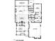 Detailed first-floor plan showcases the kitchen, primary suite, dining room, and a two-car garage at 154 Colonial Trail Ct, Pittsboro, NC 27312