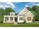 Charming home with brick and siding, a covered porch, and meticulously landscaped front yard at 154 Colonial Trail Ct, Pittsboro, NC 27312
