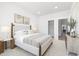 Cozy bedroom showcasing a comfortable bed, soft textures, and access to a closet and hall, creating a relaxing retreat at 4015 Elk Creek Ln, Raleigh, NC 27612
