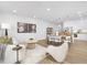Bright open-concept living area with stylish furnishings and a seamless flow into the dining space at 4015 Elk Creek Ln, Raleigh, NC 27612