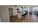 Contemporary kitchen with stainless steel appliances and an island with bar seating at 565 Marthas View Way, Wake Forest, NC 27587
