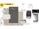 A kitchen design board featuring sleek stainless steel appliances, modern cabinetry, and stylish finishes at 2728 Princess Tree Dr, Raleigh, NC 27616