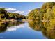 Scenic view of Cape Fear River reflecting trees in autumn at 81 Hank Way, Angier, NC 27501