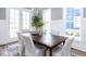 Elegant dining room featuring a wood table, white chairs, and natural light at 809 St Charles St, Durham, NC 27713