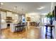 Modern open-concept kitchen with granite countertops, stainless steel appliances, and island seating at 3102 Castlerock Dr # 2, Burlington, NC 27215