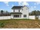 A modern home's backyard featuring a white fence, complemented by lush greenery at 83 Gates Way, Sanford, NC 27332