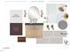 Guest bath design features vertical shiplap walls, a wood vanity, and elegant gold fixtures at 1000 Marilyn Dr, Raleigh, NC 27607
