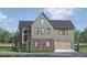 New construction home boasts a brick and siding exterior with a covered porch and attached garage at 1000 Marilyn Dr, Raleigh, NC 27607