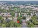 Neighborhood aerial view of a residential area showcasing proximity to nearby amenities at 918 N Blount St, Raleigh, NC 27604