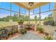 Relaxing screened porch with views of the lush backyard and surrounding landscape at 2674 Stanton Hill Rd, Cameron, NC 28326
