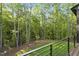View of the wooded backyard from the deck with views of the serene forest at 7621 Falls Creek Ln, Raleigh, NC 27614