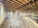 Spacious interior framing with studs, exposed ceiling, and a fireplace, creating a blank canvas at 2728 Trifle Ln, Wake Forest, NC 27587