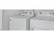 Equipped laundry room featuring modern side-by-side washer and dryer at 543 Old Battle Bridge Rd, Wendell, NC 27591