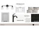 Bathroom featuring white countertop, white and black tiles and modern lighting at 865 Wimbleton Dr, Raleigh, NC 27609