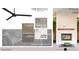 A screened porch featuring a fireplace with a premium gray interior and flooring made of irregular flagstone in Tennessee Gray at 865 Wimbleton Dr, Raleigh, NC 27609