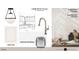 Scullery design featuring cabinet finish, countertop, and herringbone backsplash at 865 Wimbleton Dr, Raleigh, NC 27609