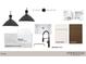 Kitchen finishes with black pendant lights, a white farmhouse sink, mixed metal finishes and a marble countertop at 708 Catawba St, Raleigh, NC 27609