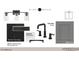 Quest bathroom offers matte black hardware, countertop, and cabinet finishes with dark floor and wall tiles at 708 Catawba St, Raleigh, NC 27609