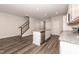 Open concept kitchen with island and stainless steel appliances at 569 Marthas Vw Way, Wake Forest, NC 27587
