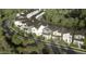 Aerial view of community with a cul-de-sac and various homes at 912 Allen Park Dr, Raleigh, NC 27604