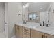 Bathroom with double vanity, large mirror, and walk-in shower at 25 Cotton Fields Ln # 29, Fuquay Varina, NC 27526