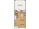 First floor plan showing the layout of the kitchen, dining, living and garage at 320 Church St, Morrisville, NC 27560