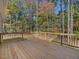 Wooden deck with railing providing ample outdoor space and scenic views of the wooded backyard at 146 Wood Wedge, Sanford, NC 27332