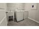 A functional laundry room with a utility sink and modern washer and dryer at 3006 Freewinds Way # 41, Cary, NC 27519
