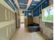 Unfinished bathroom with drywall and blue paint, showing potential for customization and design at 111 Gaines Trail, Pittsboro, NC 27312