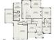 Layout of the first floor featuring kitchen, study, owner's suite, and garage at 111 Gaines Trail, Pittsboro, NC 27312