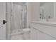 A bright, modern bathroom features a glass shower, floating vanity, and contemporary fixtures at 779 Willard St, Durham, NC 27701