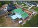 An aerial view showcasing the community and the expansive lot of the new home under construction at 4812 Parker Meadow Dr, Raleigh, NC 27614