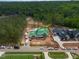 Aerial view showcasing the construction site of the new home in a desirable and accessible location at 4812 Parker Meadow Dr, Raleigh, NC 27614