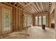 Open living space showcasing wood framing, multiple glass doors, and potential for customization at 4812 Parker Meadow Dr, Raleigh, NC 27614