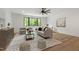 Inviting living room with modern furniture, a stylish rug, and ample natural light at 5208 Knollwood Rd, Raleigh, NC 27609