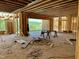 Interior framing of a home under construction, view of landscape and blue sky at 37 Green Turtle Ln, Pittsboro, NC 27312
