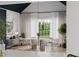 Bright dining room with large window and seating for eight at 5312 Alpine Dr, Raleigh, NC 27609