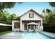 Home exterior showcasing a backyard pool and patio area at 5312 Alpine Dr, Raleigh, NC 27609