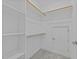 Walk-in closet with carpeted floors and built-in shelving providing storage options at 820 Willow Tower Ct # 153, Rolesville, NC 27571